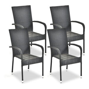 Čierne plastové záhradné stoličky v súprave 4 ks Paris – Bonami Essentials