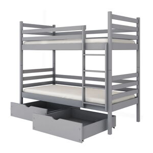 Sivá poschodová detská posteľ s úložným priestorom 90x200 cm Nemo - Lano Meble