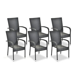 Čierne plastové záhradné stoličky v súprave 6 ks Paris – Bonami Essentials
