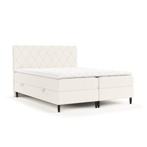 Krémovobiela boxspring posteľ s úložným priestorom 160x200 cm Gwen – Maison de Rêve